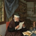 OSTADE ADRIAEN JANSZ VAN LAWYER SEATED AT TABLE READING LETTER