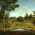 PEALE CHARLES WILLSON LANDSCAPE LOOKING TOWARD SELLERS HALL FROM MILL BANK HOUSTON