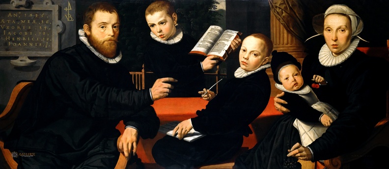 PIETERSZ PIETER PRT OF LAURENS JACOBSZOON HIS WIFE AND THREE SONS 1598