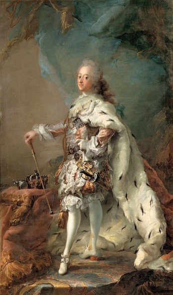 PILO CARL GUSTAF FREDERIK V IN HIS ANOINTING ROBES C1750