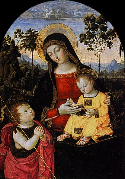 PINTURICCHIO BERNARDINO VIRGIN AND CHILD ST. JOHN BAPTIST 1495