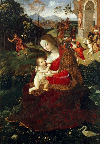 PINTURICCHIO MADONNA AND CHILD WITH ST. JOHN BAPTIST