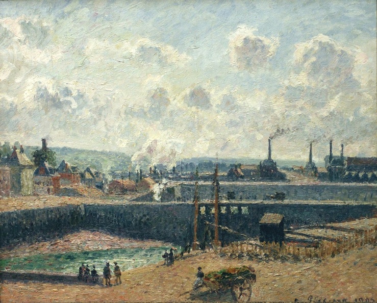 PISSARRO CAMILLE DIEPPE DUNQUESNE BASIN LOW TIDE SUN MORNING 1902 ORSAY