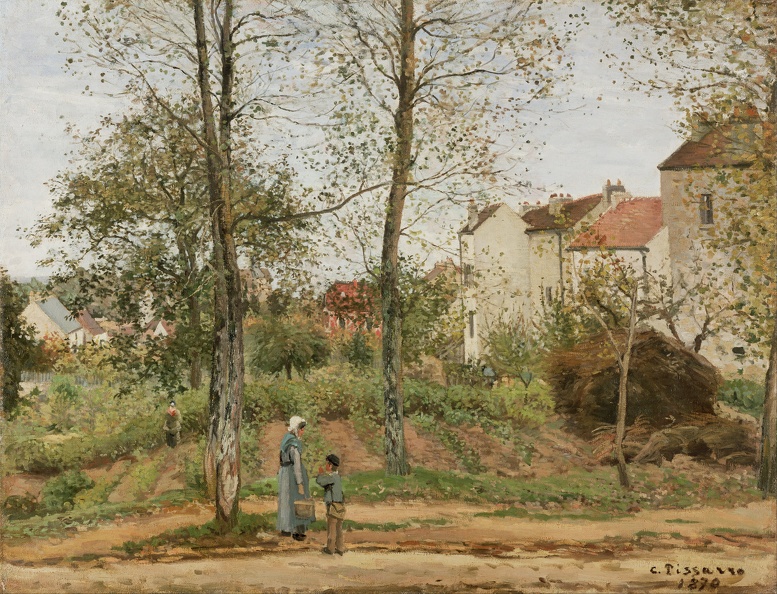 PISSARRO CAMILLE FRENCH HOUSES AT BOUGIVAL AUTUMN GOOGLE