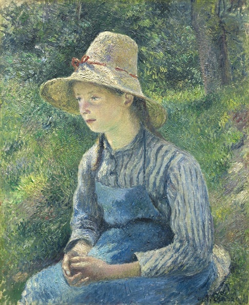 PISSARRO CAMILLE YOUNG PEASANT GIRL WEARING STRAW HAT 1881 N G A