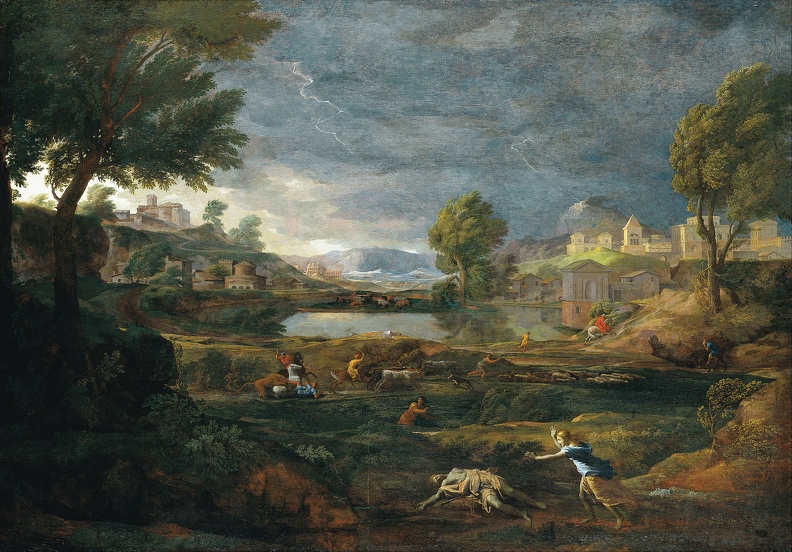 POUSSIN NICOLAS LANDSCAPE DURING THUNDERSTORM PYRAMUS AND THISBE GOOGLE