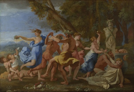 POUSSIN NICOLAS BACCHANAL BEFORE STATUE OF PAN