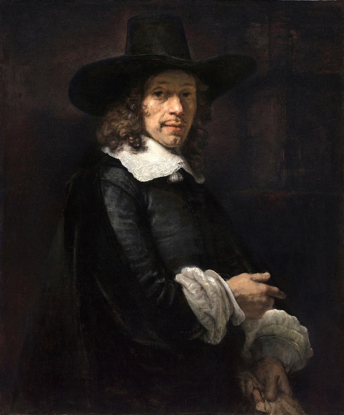 REMBRANDT H.V.R. PRT OF GENTLEMAN IN HAT AND GLOVE 1658 N G A