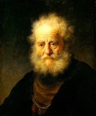 REMBRANDT H.V.R. STUDY OF OLD MAN GOLD CHAIN KASSEL