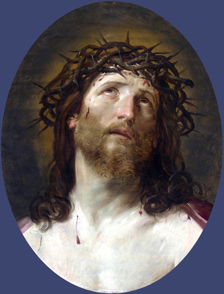 RENI GUIDO HEAD OF CHRIST CROWNED THORNS STYLE LO NG