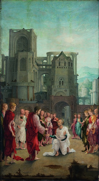 RHENISH LOWER CHRIST HANDS KEYS OVER TO ST. PETER GOOGLE WARSAW