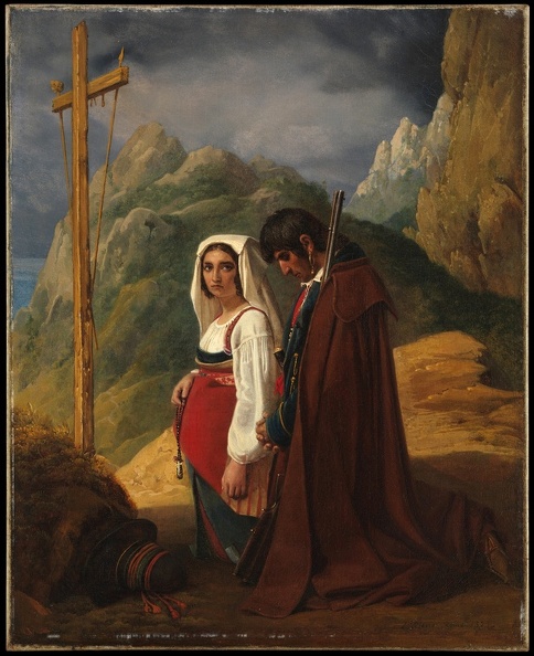 ROBERT LEOPOLD BRIGAND AND HIS WIFE IN PRAYER 1824 MET