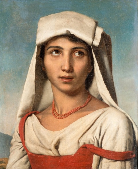 ROBERT_LEOPOLD_YOUNG_NEAPOLITAN_WHITE_KERCHIEF_AND_CORAL_NECKLACE.JPG