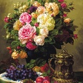 ROBIE JEAN BAPTISTE STILLIFE ROSES GRAPES AND PLUMS