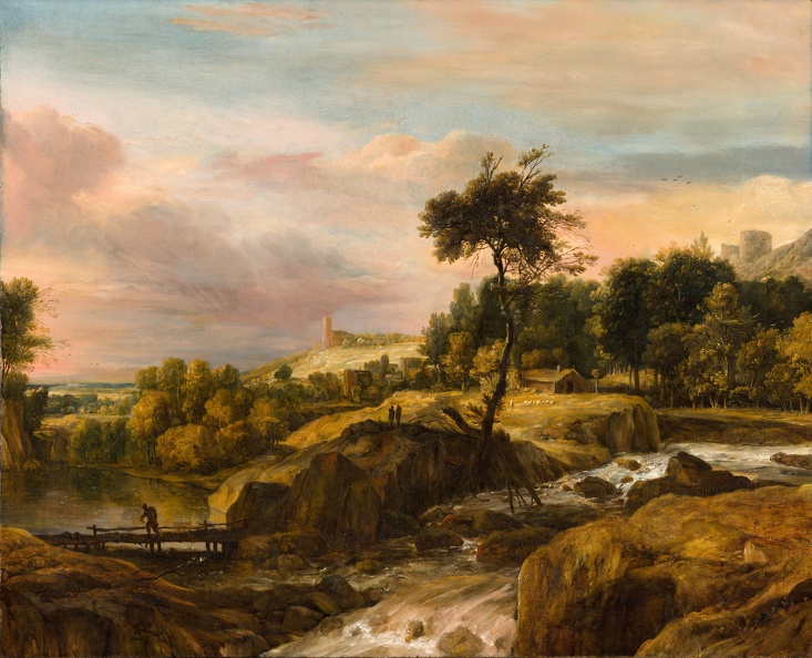 ROELANT ROGHMAN MOUNTAINOUS LANDSCAPE WITH WATERFALL BY ROELANT ROGHMAN MAUR