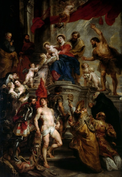 RUBENS P.P. MADONNA ENTHRONED CHILD AND STS