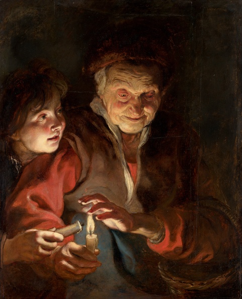 RUBENS P.P. OLD WOMAN AND BOY WITH CNDLES MAUR
