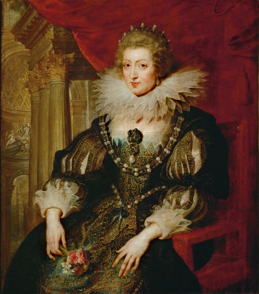 RUBENS P.P. PRT OF ANNE OF AUSTRIA QUEEN OF FRANCE SPOUSES LYUDOVIKAIII 1621 1625 LOUV