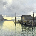 SANCHEZ PERRIER EMILIO EVENING LOOKING TOWARDS GRAND CANAL ST. MARIA DELLS SALUTE IN DISTANCE 1885