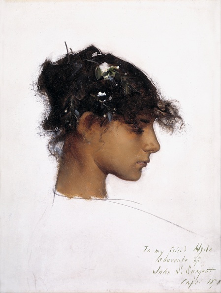 SARGENT J. S. ROSINA FERRARA HEAD OF A CAPRI GIRL 1878