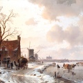 SCHELFHOUT ANDREAS WINTER LANDSCAPE HORSES ON ICE HAAG
