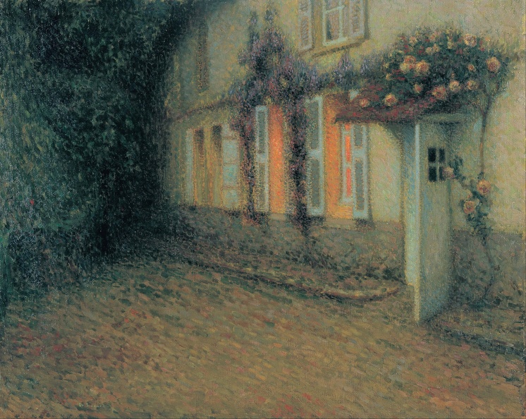 SIDANER HENRI LE ROSES AND WISTERIAS ON HOUSE 1876