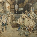SIGNORINI GIUSEPPE CAVALIERS CAROUSING IN BARN