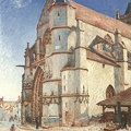 SISLEY ALFRED CHURCH AT MORET IN MORNING SUN 1893