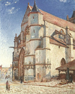SISLEY ALFRED CHURCH AT MORET IN MORNING SUN 1893