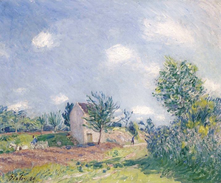 SISLEY ALFRED SPRING LANDSCAPE ROAD IN OUTSKIRTS OF MORET SUR LOING 1889