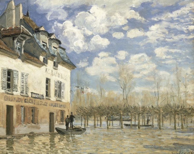 SISLEY ALFRED BOAT IN FLOOD AT PORT MARLY GOOGLE ORSAY