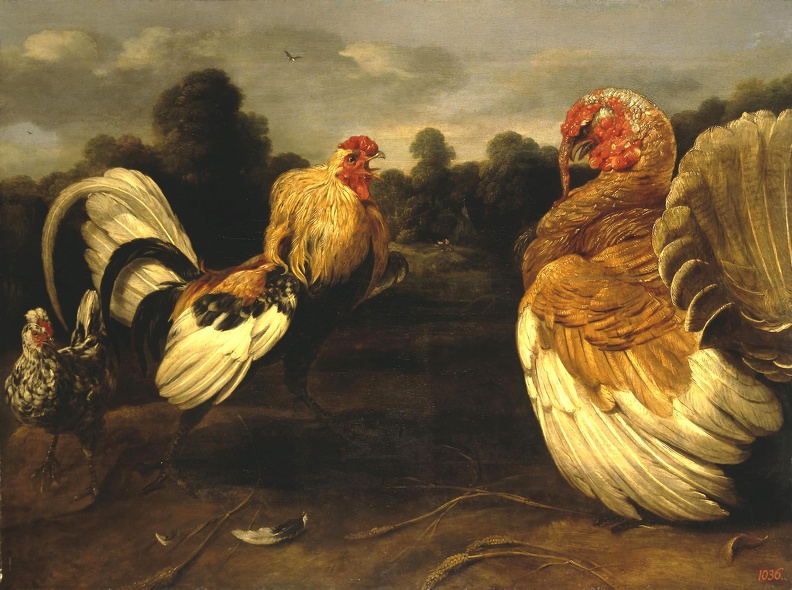 SNYDERS FRANS FIGHT OF ROOSTER AND TURKEY COCK HERMITAGE
