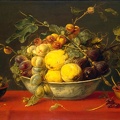 SNYDERS FRANS STILLIFE FRUIT IN BOWL ON RED CLOTH HERMITAGE