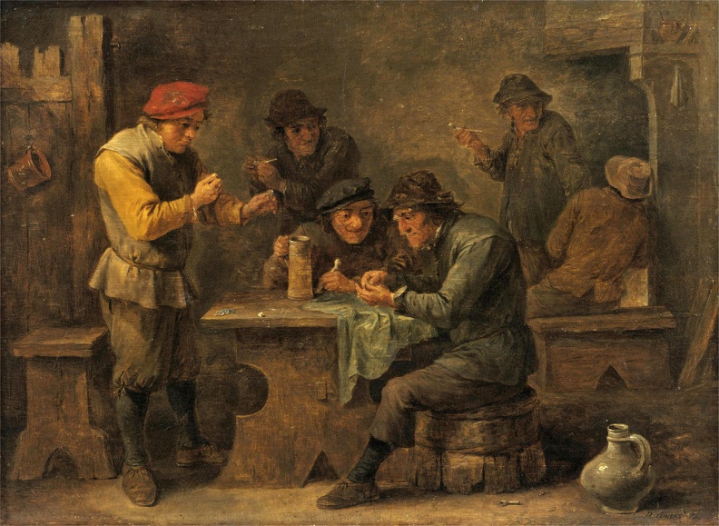 TENIERS DAVID YOUNGER PAESANTS PLAYING DICE 1640 HERMITAGE