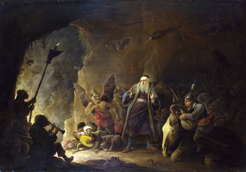 TENIERS DAVID YOUNGER RICH MAN BEING LED TO HELL LO NG