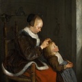 TERBORCH GERARD MOTHER COMBING HER CHILDS HAIR KNOWN AS HUNTING FOR LICE MAUR