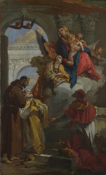 TIEPOLO GIOVANNI BATTISTA VIRGIN AND CHILD APPEARING TO GROUP OF SST. LO NG