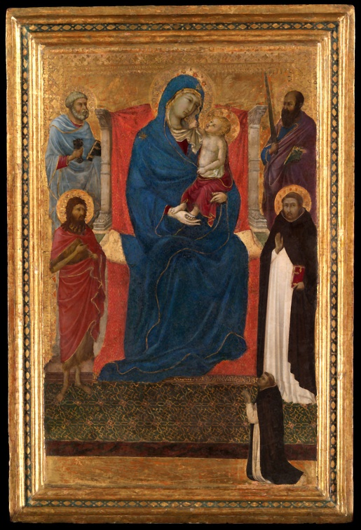 UGOLINO DI NERIO VIRGIN AND CHILD ENTHRONED WITH SS PETER PAUL JOHN BAPTIST CHICA