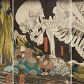 UTAGAWA KUNIYOSHI 1797 1861 MITSUKUNI DEFYING SKELETON SPECTRE CONJURED UP BY PRINCESS