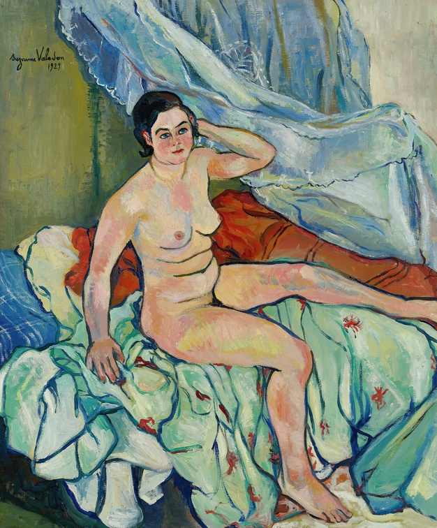 VALADON SUZANNE NUDE SITTING ON BED 1929