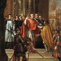 VALDES LEAL JUAN DE ST. AMBROSE DENIES EMPEROR THEODOSIUS TO ENTER TEMPLE 1673 PRADO