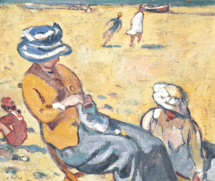 VALTAT LOUIS CONVERSATION ON BEACH 1910