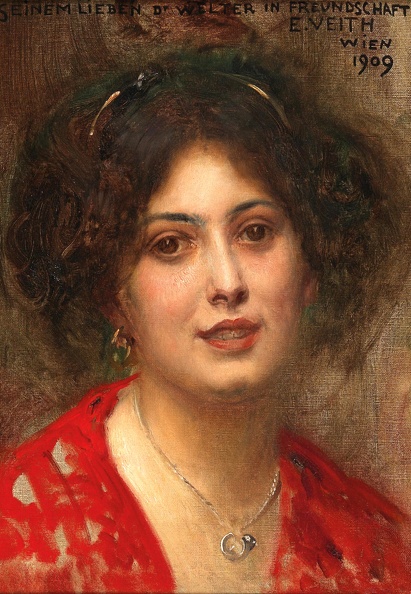 VEITH EDUARD PRT OF YOUNG WOMAN IN RED DRESS