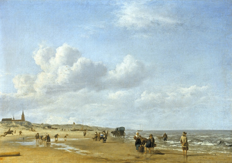 VELDE ADRIAEN VAN BEACH AT SCHEVENINGEN 1660 U K TRUST