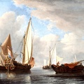 VELDE WILLEM VAN DE YOUNGER YACHT AND OTHER VESSELS IN CALM LACMA