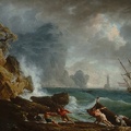 VERNET CLAUDE JOSEPH ITALIAN HARBOUR IN STORMY WEATHER BY MAUR