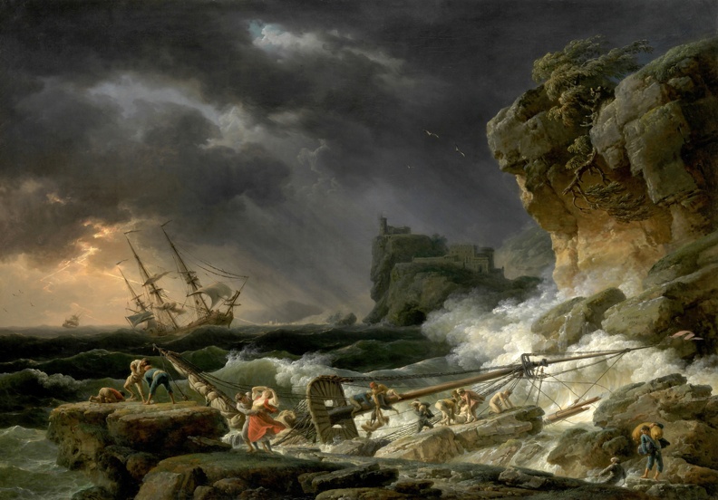 VERNET CLAUDE JOSEPH SHIPWRECK IN THUNDERSTORM 1770