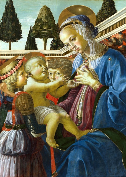 VERROCCHIO ANDREA VIRGIN AND CHILD TWO ANGELS LO NG