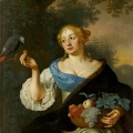 VOIS ARIE ADRIAEN DE YOUNG WOMAN WITH PARROT 1660 SK 458