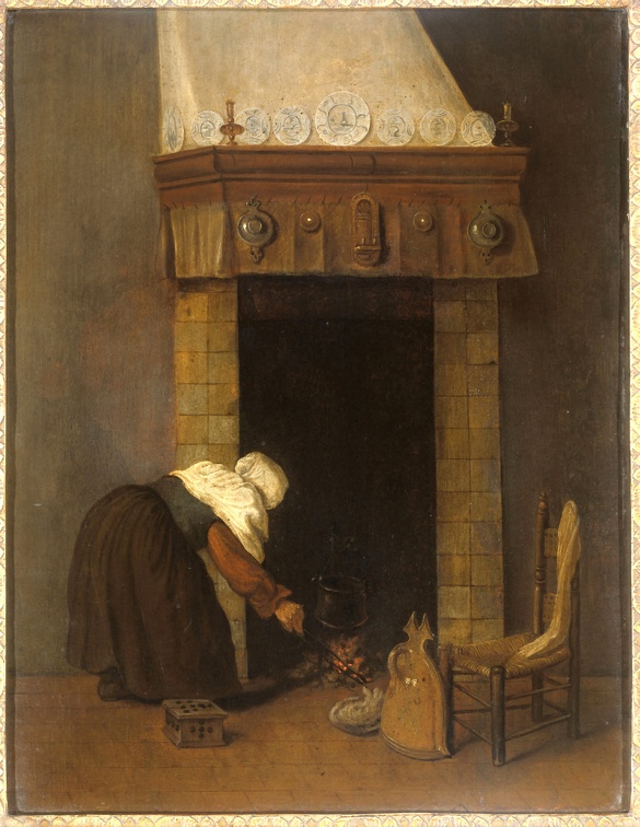 VREL JACOBUS WOMAN BY FIRE 1662 RIJK